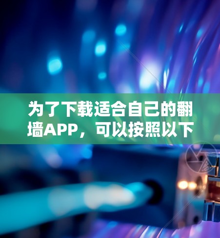 为了下载适合自己的翻墙APP，可以按照以下步骤进行